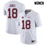 NCAA Women's Alabama Crimson Tide #18 Austin Jones Stitched College 2018 Nike Authentic White Football Jersey JC17R48GV